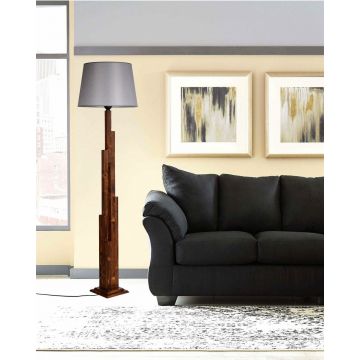 Lampadar, Luin, 8301-5, E27, 60 W, lemn/textil