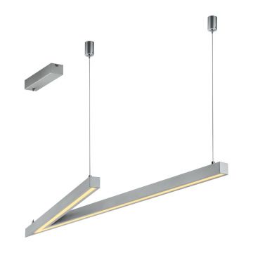 Lustră gri LED cu control vocal/cu control prin aplicații mobile cu abajur din metal Cicanto – CINQUE