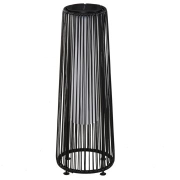 Outsunny Lanternă Solară de Grădină cu Panou de Încărcare, Lampă solară de Exterior din Metal și Ratan, Ø21.5x61 cm, Negru | Aosom Romania
