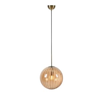 Lustră cu abajur din sticlă portocaliu-bronz ø 35 cm Fengari – Markslöjd