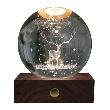 Decorațiune luminoasă maro închis cu USB Amber – Gingko