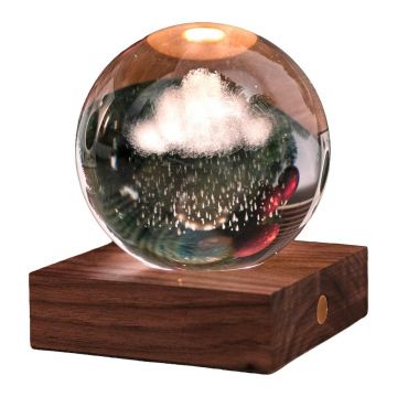 Decorațiune luminoasă maro închis cu USB Amber – Gingko