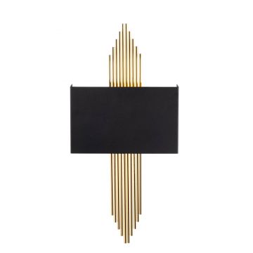 Aplica de perete Wave, Negru - Auriu, 22x10x75 cm