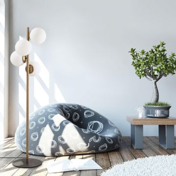 Lampadar Luxer, Auriu, 32x32x130 cm