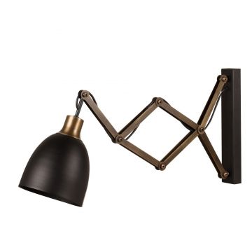 Aplica de perete Erosia, Negru, 15x35x30 cm