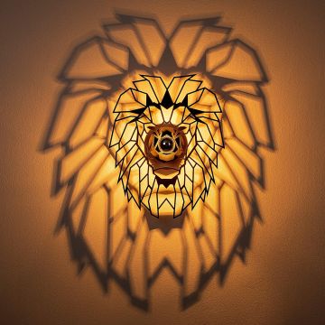 Aplica De Perete Lion, Negru, 39x12x49 cm