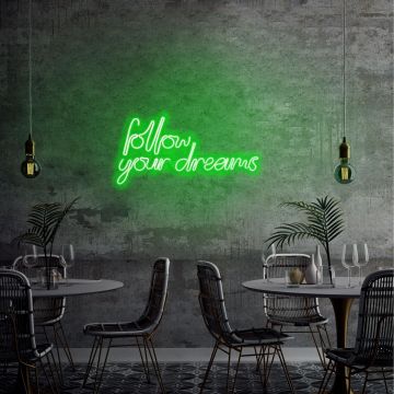 Aplica de Perete Neon Follow Your Dreams, 60x32 cm