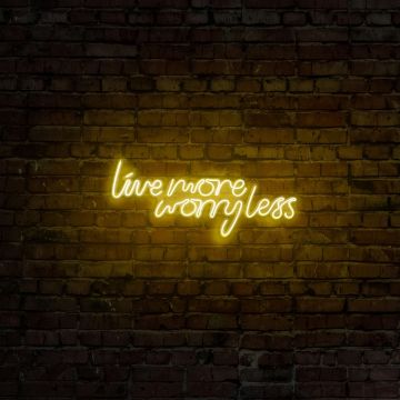 Aplica de Perete Neon Live More Worry Less, 67x36 cm