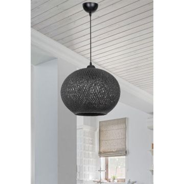Lustra Leshia Ε27, Negru - Maro, D38x75 cm
