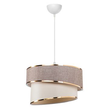 Lustra Loopy Ε27, Bej - Alb, D30x63 cm