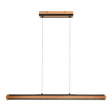 Lustră neagră/în culoare naturală LED Deacon – Trio