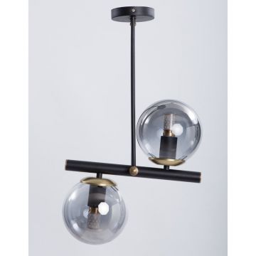 Plafonieră neagră cu abajur din sticlă ø 15 cm Libra – Squid Lighting
