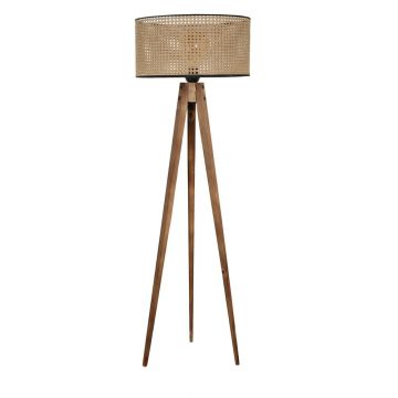 Lampadar maro cu abajur textil (înălțime 153 cm) Tripod – Opviq lights