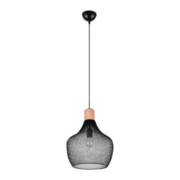 Lustră neagră cu abajur din metal ø 33 cm Valeria – Reality