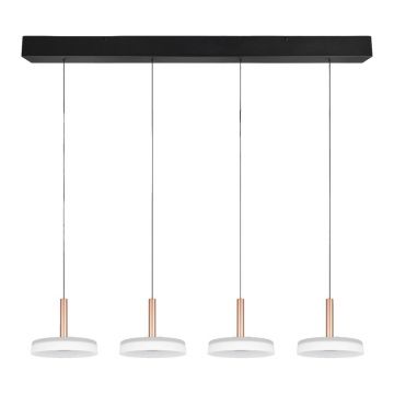 LustrÄneagrÄu0083-albÄu0083/aurie LED cu intensitate reglabilÄcu abajur din sticlÄCeleste âu0080Trio