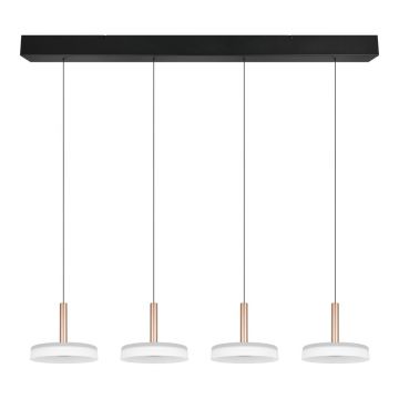 LustrÄneagrÄu0083-albÄu0083/aurie LED cu intensitate reglabilÄcu abajur din sticlÄCeleste âu0080Trio