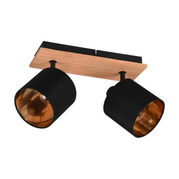 Spot negru/în culoare naturală ø 12 cm Tommy – Reality