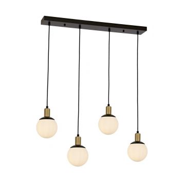 Lustra, Av-1838-4Y-Bsy, Aurora, 80 x 15 x 110 cm, 4 x E27, 60W, negru