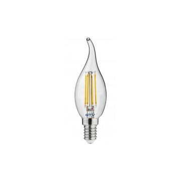 Bec cu filament E14, cu lumină albă caldă 4 W – GTV