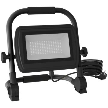 HOMCOM Lampă de Lucru LED, Portabilă și Rezistentă la Intemperii, 25,5x16x25,5 cm, Negru | Aosom Romania