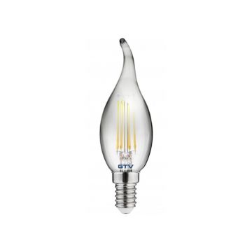 Bec cu filament E14, cu lumină albă caldă 4 W – GTV