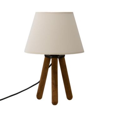 Lampa de masa PWL-1071 alb murdar-nuc, D22x32 cm