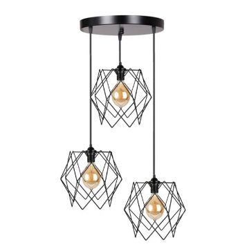 Lustra cu 3 lumini Zocie, negru, D30x85 cm