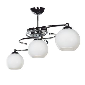 Lustra cu trei lumini PWL-0966, alb-argintiu, 80x27x34 cm