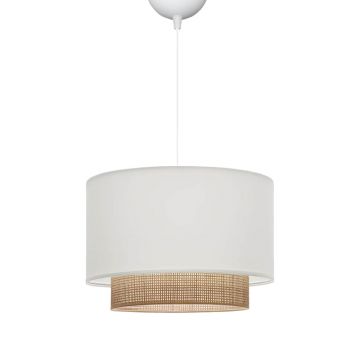 Lustra Newbay tesatura si mat, alb-Natural, D30x20 cm
