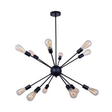 Lustra Ponile metal, negru, 52x52x100 cm