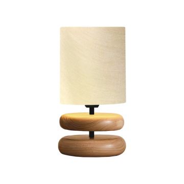 Lampă de masă Clarion pakoworld E14 bej-nuc D15x35cm 15x15
