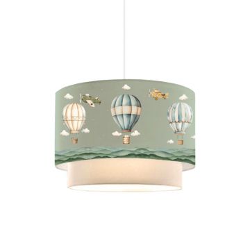 Lampa de tavan pentru copii Balon nuante de verde-crem, D30x20 cm