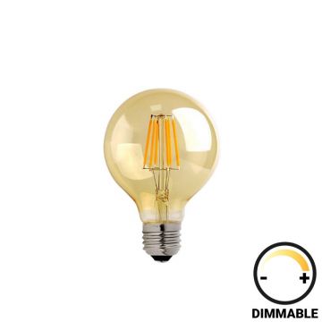 Lampa LED G80 Bec dimmabil chihlimbar, 8x8x12 cm