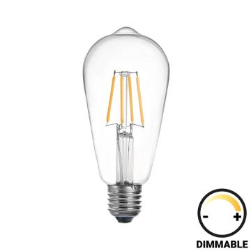 Lampa LED ST64 Bec dimmabil, Transparent, 7x7x15 cm