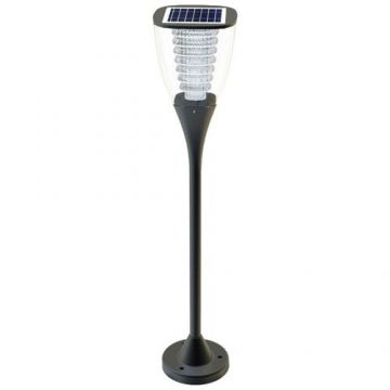 Lampa solara Powerneed ESL-25H LED, 1.6 W, Senzor lumina, 80 cm, IP65 (Negru)