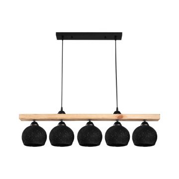 Lustra cu cinci lumini Salote, maro-negru, 100x18x24 cm