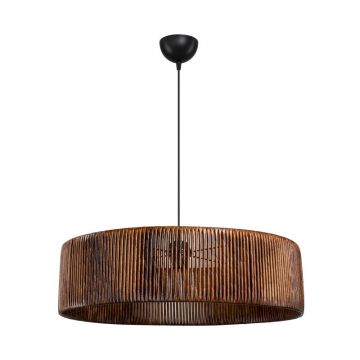 Lustră de tavan cu o singură sursă de lumină Tebaha E27 în nuanță maro Φ55x20cm 55x55