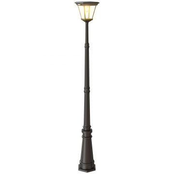 Outsunny Lampadar de Exterior cu Energie Solară cu Senzor PIR Negru | Aosom Romania