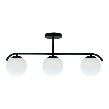 Plafonieră alb-negru cu abajur din sticlă 15x69,5 cm Amadeo – Candellux Lighting
