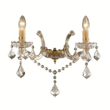 Aplica 2 brate cristal Venezian auriu FLORIAN AP2 oro 035659