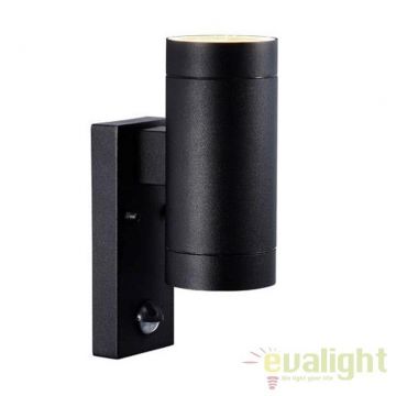 Aplica de perete exterior, dubla cu senzor, IP54 Tin Maxi negru 21519103 NL