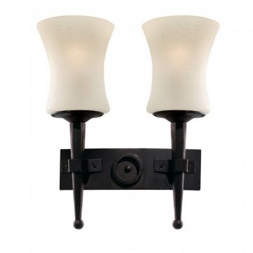 Aplica de perete stil rustic Cartwheel 0812-2BK SRT