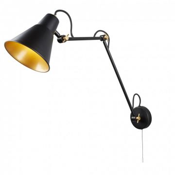 Aplica moderna design retro Adjustable Wall negru/auriu 7403BK SRT