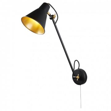 Aplica moderna design retro Triple Joint negru/auriu 6302BK SRT