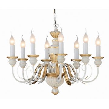 Candelabru 8 brate diametru 64cm FIRENZE SP8 BIANCO