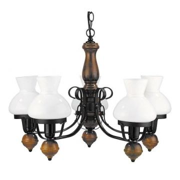 Candelabru rustic 5 brate, diam.64cm, Petronel 7079 RX