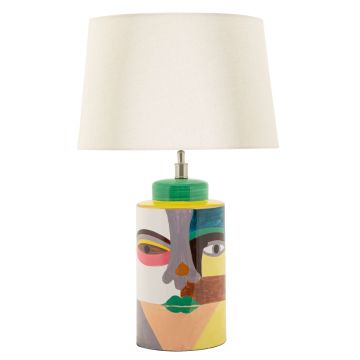 Lampa de masa Piccassy, Mauro Ferretti, 1 x E27, 40W, 40x65 cm, ceramica/fier/textil, multicolor