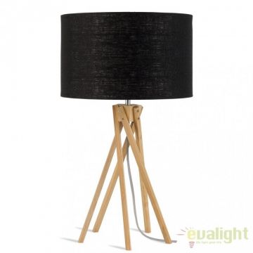 Lampa de masa realizata din materiale naturale, durabile si ecologice, KILIMANJARO/T negru