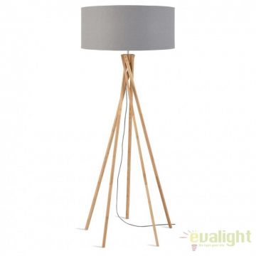 Lampadar realizat din materiale naturale, durabile si ecologice, KILIMANJARO/F gri deschis