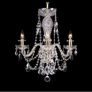 Lustra 3 brate cristal Bohemia L11 009/03/1-A; GOLD, lip.